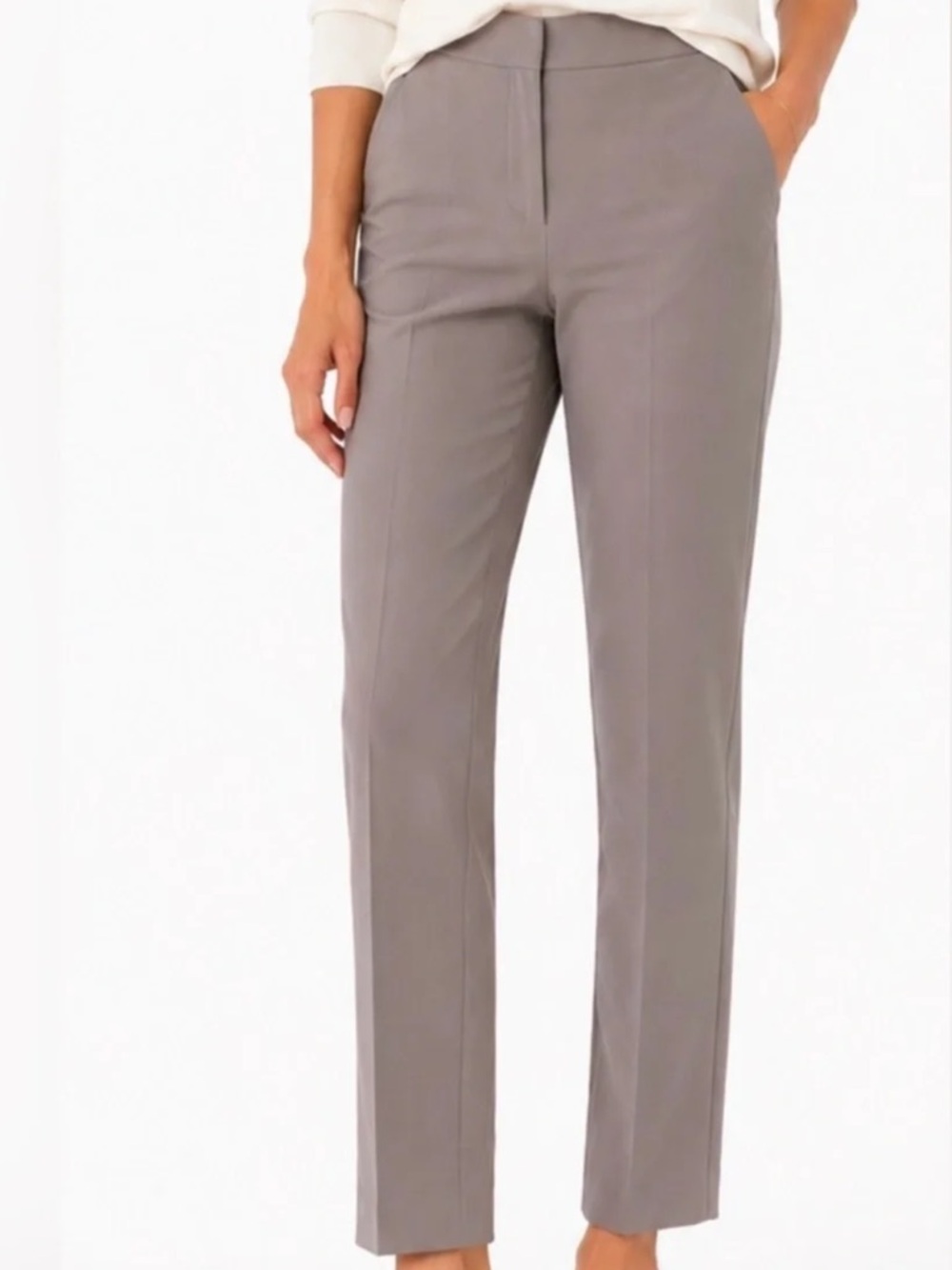 Quince Stretch Crepe Ankle Pants Overcast Grey